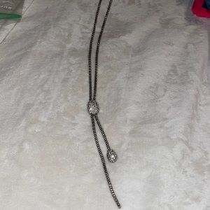 Silver long Chico’s necklace